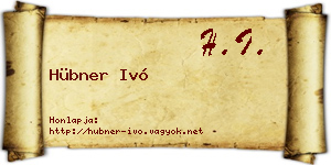 Hübner Ivó névjegykártya